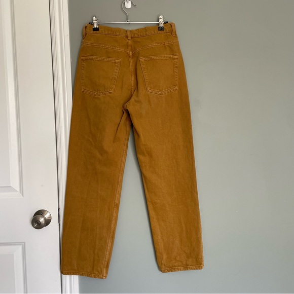 & Other Stories Straight Leg High Waist Jeans Mustard - Picture 7 of 16